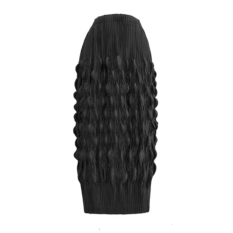 High end temperament pleated skirt for women, fashionable high waist, hip hugging, slimming and pleated skirt