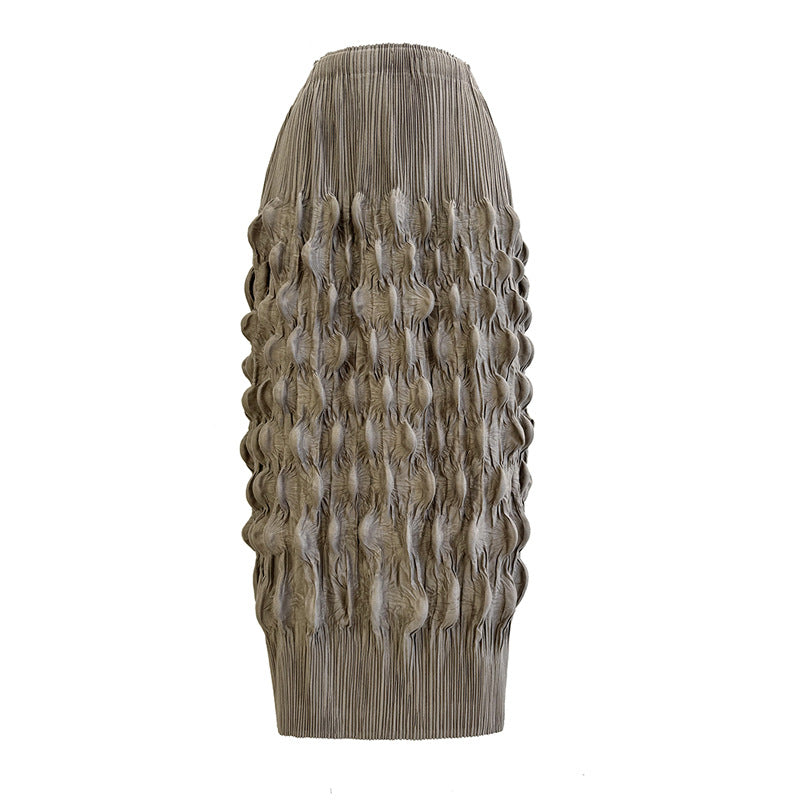 High end temperament pleated skirt for women, fashionable high waist, hip hugging, slimming and pleated skirt