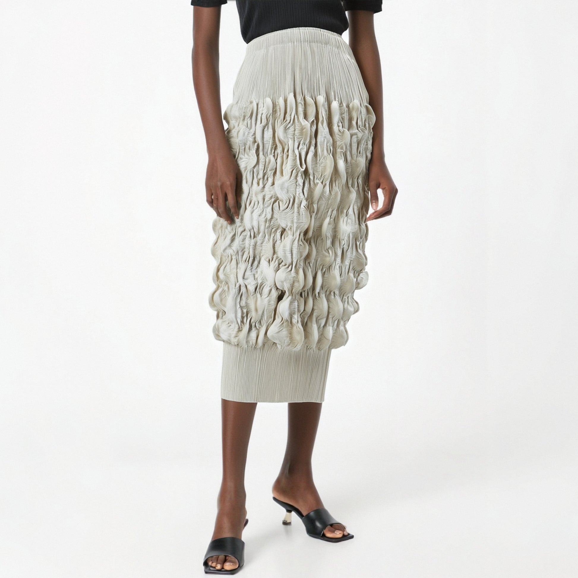 High end temperament pleated skirt for women, fashionable high waist, hip hugging, slimming and pleated skirt